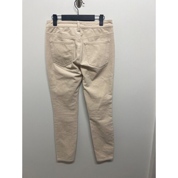 Womens Slim Fit Beige Corduroy Pants With Pockets Stylish & Comfortable Size 27 - Picture 5 of 9